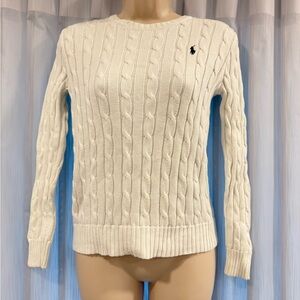 Ralph Lauren Women's Ivory Cable Knit Sweater